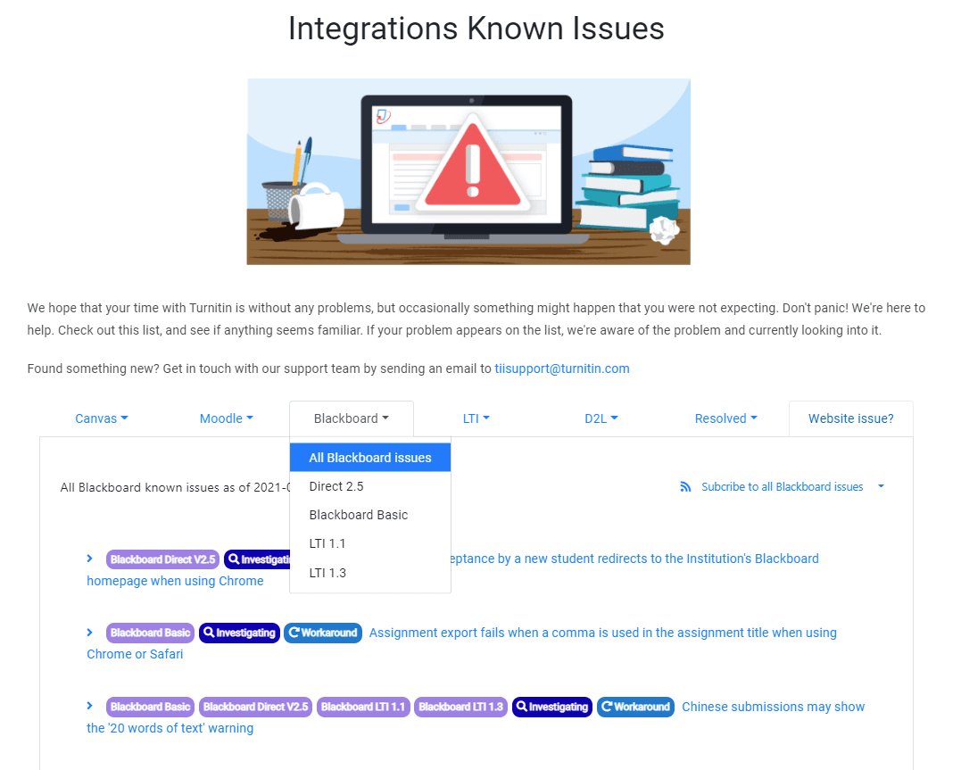 Known issues as on production