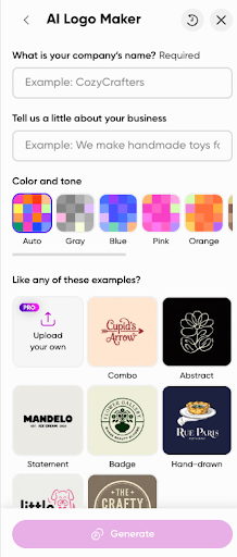AI Logo Maker UI